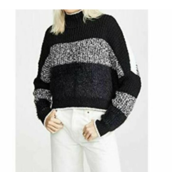 COPY - FREE PEOPLE Women's Sunbrite Mock Neck Crop Sweater sz.XL - Picture 3 of 5